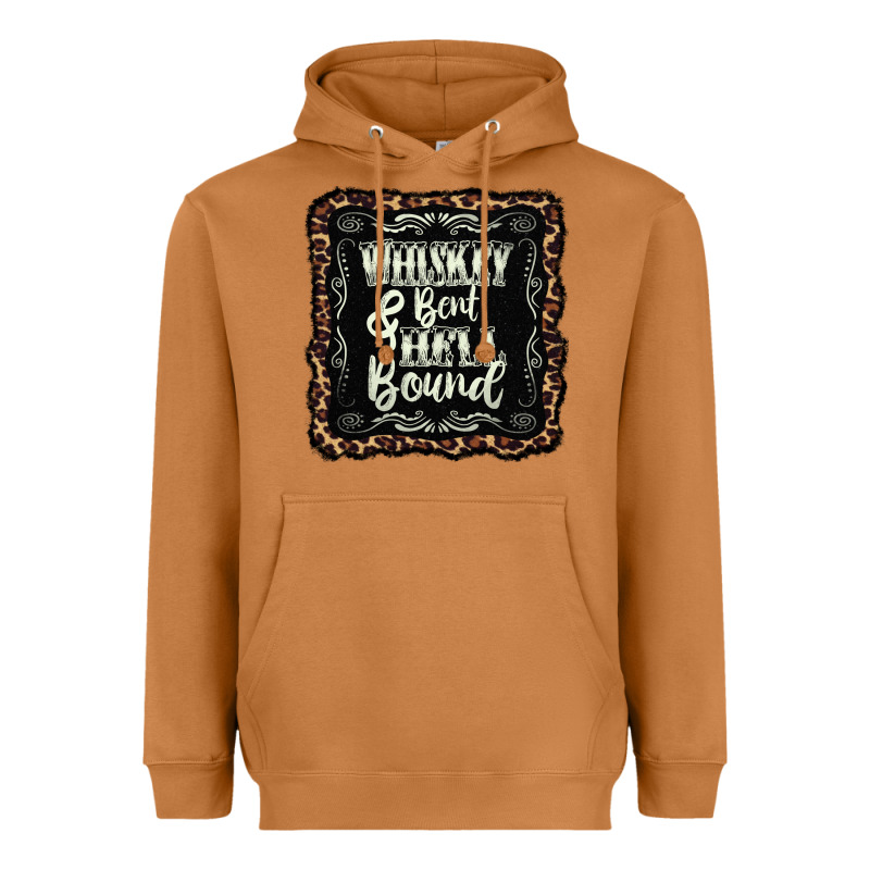 Whiskey Bent Hell Bound Black Heavyweight Hoodie by AdoDesignShop | Teevron