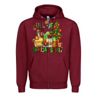 Burgundy full of holiday spirit Zipper Hoodie - AdoDesignShop