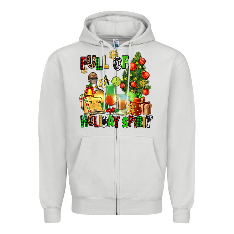 Full Of Holiday Spirit Zipper Hoodie by AdoDesignShop | Teevron