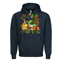 Navy full of holiday spirit Zipper Hoodie - AdoDesignShop