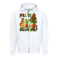 White full of holiday spirit Zipper Hoodie - AdoDesignShop