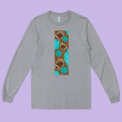 American Football With Leopard Pen Wraps Long Sleeve Tee Designed By Bundleandbundleshop