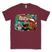 Burgundy small town christmas Classic Tee - CowGirlArtShop