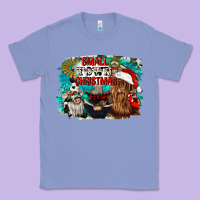 Small Town Christmas Classic Tee Designed By Cowgirlartshop