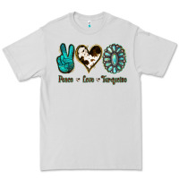 Dove Grey Peace Love Turquoise Premium Tee - Jasminsmagicworld