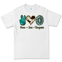 White Peace Love Turquoise Premium Tee - Jasminsmagicworld