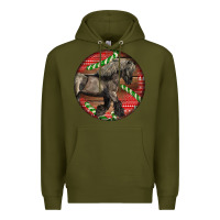Army Green Belgian Horse Christmas Premium Hoodie - LillyAllenDesigns