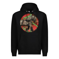 Black Belgian Horse Christmas Premium Hoodie - LillyAllenDesigns