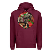 Burgundy Belgian Horse Christmas Premium Hoodie - LillyAllenDesigns