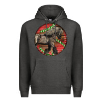 Charcoal Heather Belgian Horse Christmas Premium Hoodie - LillyAllenDesigns
