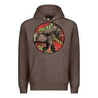 Coffee Belgian Horse Christmas Premium Hoodie - LillyAllenDesigns