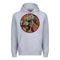 Heather Grey Belgian Horse Christmas Premium Hoodie - LillyAllenDesigns