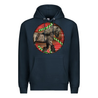 Navy Belgian Horse Christmas Premium Hoodie - LillyAllenDesigns