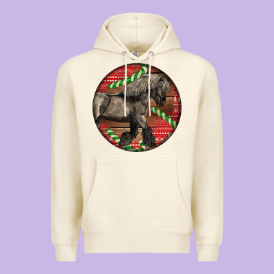 Belgian Horse Christmas Premium Hoodie Designed By Lillyallendesigns