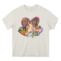 Cream Easter heart Easter Day Heavy Core Tee - HowdyJamesFarm