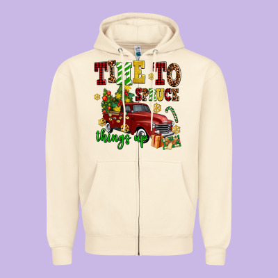 Time To Spruce Things Up Zipper Hoodie Designed By Adodesignshop