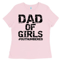 Bubblegum Pink dad of girls Ladies Tee - artisFamous