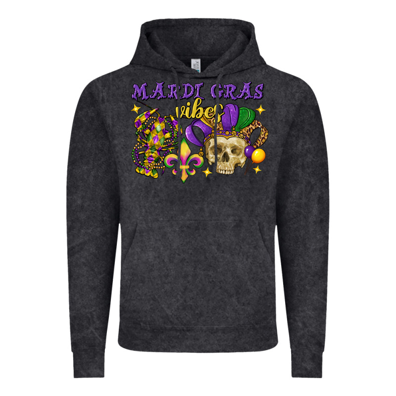 Mardi Gras Vibes Skull Vintage Hoodie by FaDigitalArtStudio | Teevron