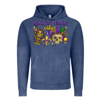 Vintage Denim mardi gras vibes skull Vintage Hoodie - FaDigitalArtStudio
