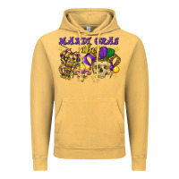 Vintage Mustard mardi gras vibes skull Vintage Hoodie - FaDigitalArtStudio