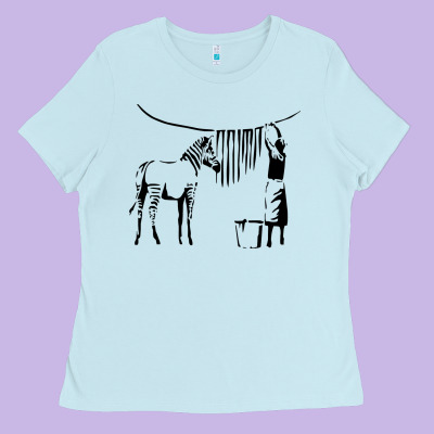 Banksy Zebra Ladies Tee Designed By Artisfamous