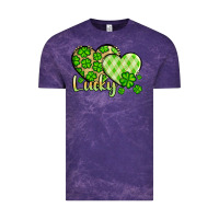 Cloud Purple St. Patrick's Lucky hearts Vintage Tee - OliviaCreatesArt