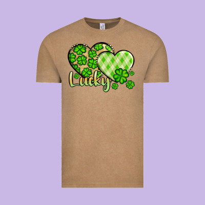 St. Patrick's Lucky Hearts Vintage Tee Designed By Oliviacreatesart