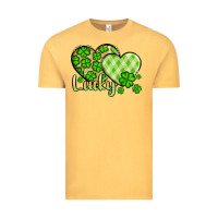Vintage Mustard St. Patrick's Lucky hearts Vintage Tee - OliviaCreatesArt
