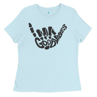 Baby Blue goodvibes shaka Ladies Tee - artisFamous