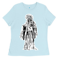 Baby Blue santa muerte blanca Ladies Tee - artisFamous