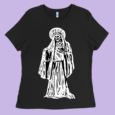 Santa Muerte Blanca Ladies Tee Designed By Artisfamous