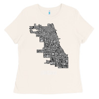 Bone chicago typography neighborhood map Ladies Tee - artisFamous