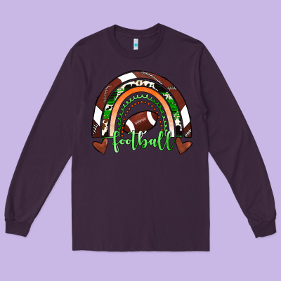 Football Rainbow Long Sleeve Tee Designed By Ranaportraitstore
