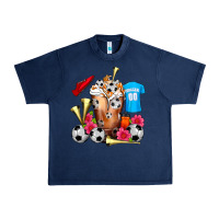 Navy Soccer Cold Drink Frappe Urban Heavy Tee - FaDigitalArtStudio