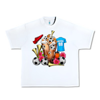 White Soccer Cold Drink Frappe Urban Heavy Tee - FaDigitalArtStudio