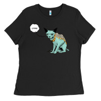 Black lying cat Ladies Tee - artisFamous