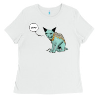 White lying cat Ladies Tee - artisFamous