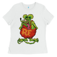 White classic rat fink Ladies Tee - artisFamous
