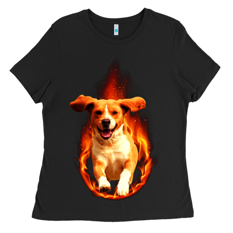 Dog In Fire Ladies Tee by artisFamous | Teevron