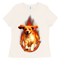 Bone Dog In Fire Ladies Tee - artisFamous