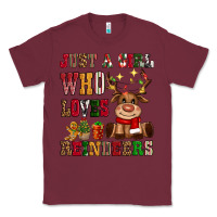Burgundy just a girl who loves reindeers Classic Tee - CowGirlArtShop