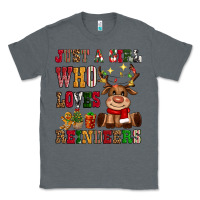 Charcoal Heather just a girl who loves reindeers Classic Tee - CowGirlArtShop