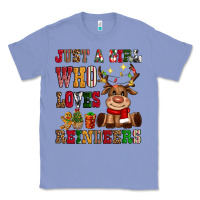 Colony Blue just a girl who loves reindeers Classic Tee - CowGirlArtShop
