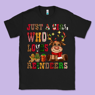 Just A Girl Who Loves Reindeers Classic Tee Designed By Cowgirlartshop