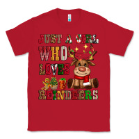 Red just a girl who loves reindeers Classic Tee - CowGirlArtShop