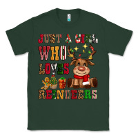Sports Green just a girl who loves reindeers Classic Tee - CowGirlArtShop