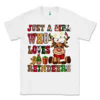 White just a girl who loves reindeers Classic Tee - CowGirlArtShop