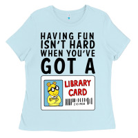 Baby Blue arthur library card classic rachelrae09 Ladies Tee - artisFamous