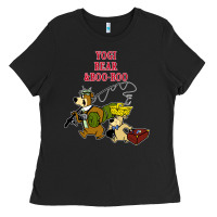 Black yogi bear & boo boo Ladies Tee - artisFamous