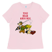 Bubblegum Pink yogi bear & boo boo Ladies Tee - artisFamous